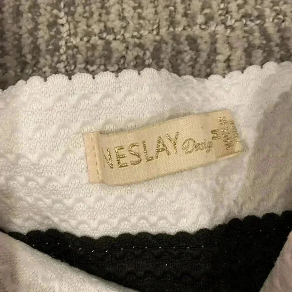 Neslay Designer Black & White Striped Skirt - Picture 2 of 2